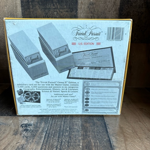 Trivial Pursuit Genus II Edition Subsidiary Card Set Vtg New Sealed 1984 - Picture 3 of 4